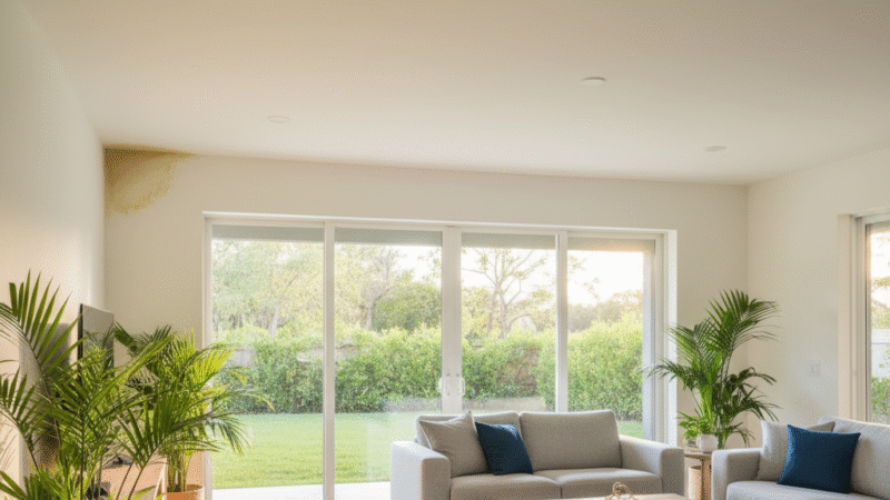 Hidden mold signs in a Florida home's living room