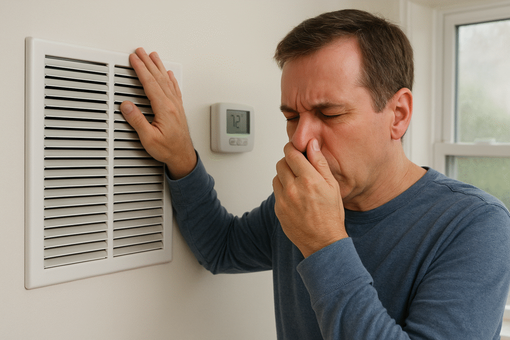 Man smells mold in air duct